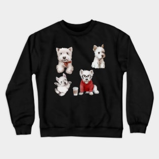 Westies Dogs Sticker Set Crewneck Sweatshirt